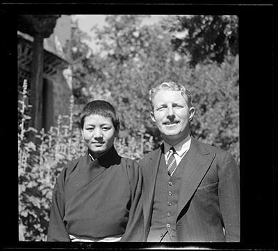 Kay Phunkhang and Captain O'Malley in a garden
