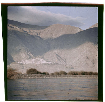 Drepung monastery with Kyichu river in foreground