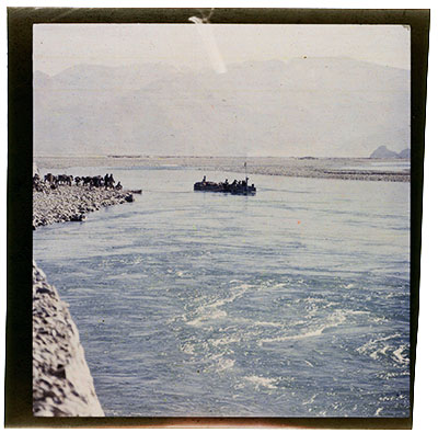 Ferry boat at Ramagang on the Kyichu river near Lhasa