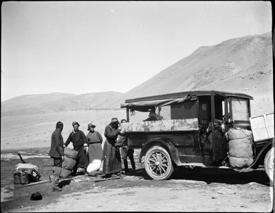 The Agency car with a puncture near Dochen