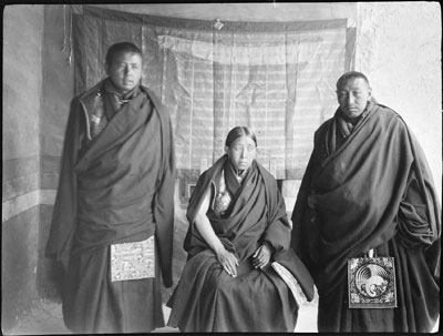 Dorje Pamo and assistants at Nyenying monastery