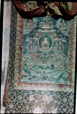 Painted scroll (thang ka) of Shakyamuni Buddha