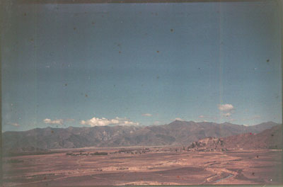 Shigatse plain with dzong in the distance