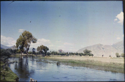 Potalain in distance across the Lhasa plain
