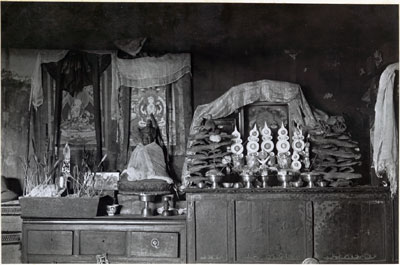 Altar in Tibetan home