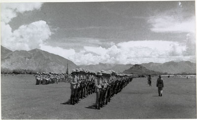 Soldiers on parade at Trapshi